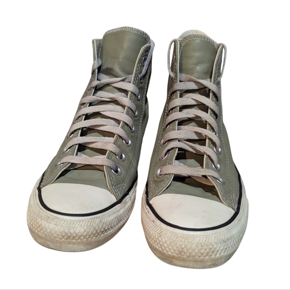 Converse Chuck Taylor All Star Leather High-Top Sneaker Sage Green Size 9 Unisex - Picture 3 of 7